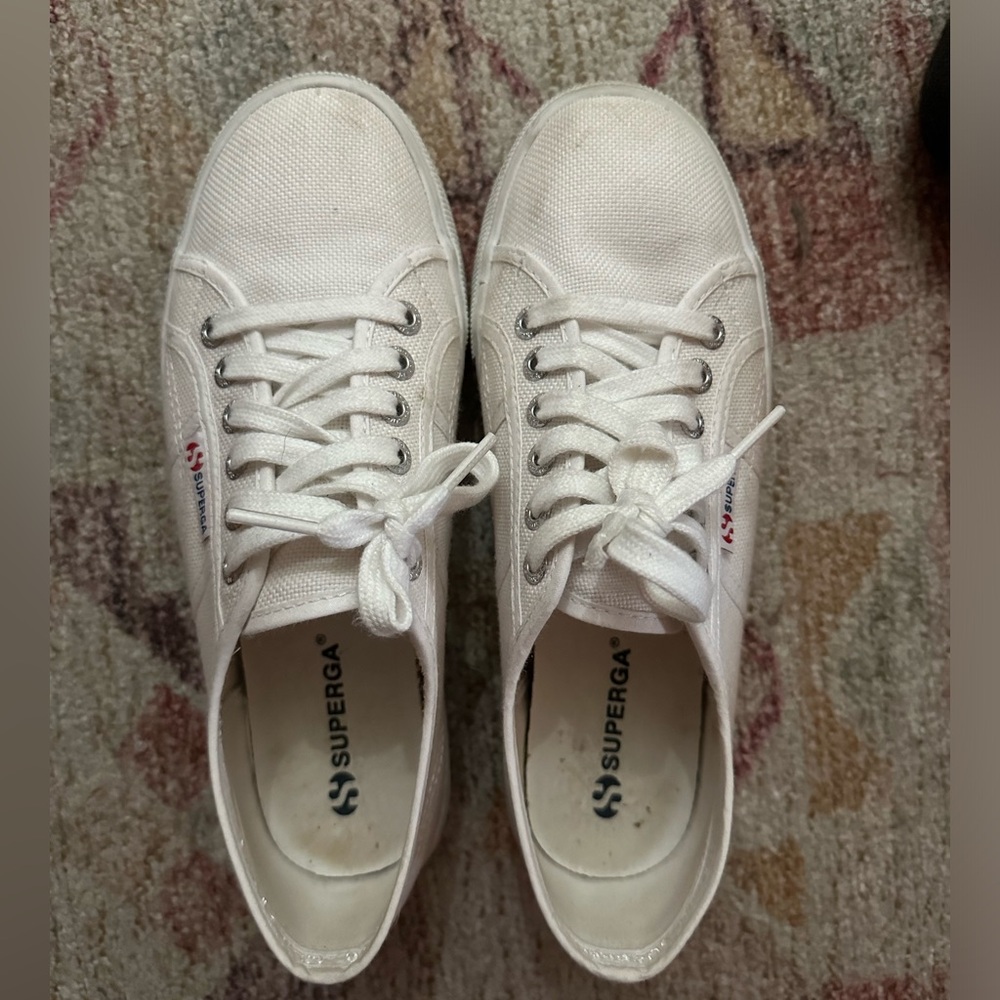 Women’s white platform superga sneakers